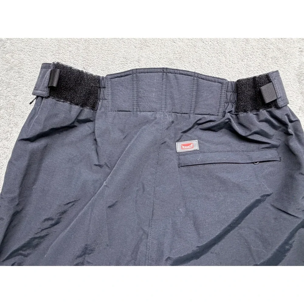 Marker Mens Black Ski Pants Full Side Zip Winter Snow Trousers Size Medium